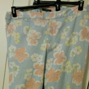 Liz Claiborne AUDRA Floral Capri Pants 22 Petite